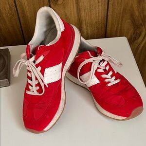 Steve Madden Red and White Athletic Shoes
